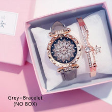 Load image into Gallery viewer, Casual Women Romantic Starry Sky Wrist Watch Bracelet Leather Rhinestone Designer Simple Dress Women's Watches Women Starry Sky PU Leather Strap Quartz Wristwatches For Woman Girls Teenagers