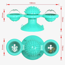 Load image into Gallery viewer, Cat Windmill Toy Funny Massage Rotatable Cat Toys With Catnip LED Ball Teeth Cleaning Pet Newest Windmill Cat Toy with LED and Catnip Ball Cat Turntable Teasing Interactive Toy with a Suction Cup Base Can be Cleaned Rotary Massage Tickle Anti-bite Toy
