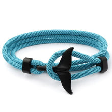 Load image into Gallery viewer, Whale Tail Anchor Bracelets Men And Women Charm Nautical Survival Rope Chain Bracelet Male Wrap Metal Hooks Fashion Gift