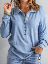 Load image into Gallery viewer, Women's Loose Fit Long Sleeve Knit Top – Button Detail, S–5XL