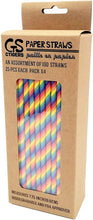 Load image into Gallery viewer, Rainbow Paper Straws for Wedding Party Summmer Party Beach Cocktail Baby Shower Biodegradable Drinking Straws Box of 100