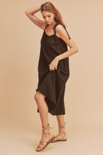 Load image into Gallery viewer, New Summer Midi Cami Dress For Women with Braided Tie Shoulder & Pockets – Soft Cotton Gauze Fabric, Chic & Comfortable Design For Every Occasion