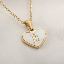 Load image into Gallery viewer, 26 Letter Heart-shaped Necklace White Shell Love Clavicle Chain Fashion Personalized Necklace For Women Jewelry Valentine's Day