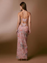 Load image into Gallery viewer, Floral Print Halter Dress - Sexy Butterfly Back Spaghetti Straps