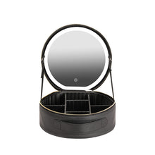 Load image into Gallery viewer, Round Smart LED Makeup Bag - Mirror Lights Travel Organizer