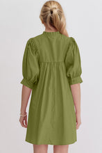 Load image into Gallery viewer, Pink Puff Sleeve Mini Dress Casual and Feminine Dress for Women Simple Classic Summer Dress