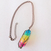 Load image into Gallery viewer, Hot Selling Stone Crystal Pillar Tree Of Life Pendant Ins Fashion Necklace