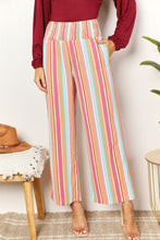 Load image into Gallery viewer, Double Take Striped Smocked Waist Pants with Pockets
