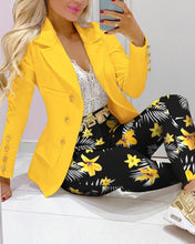 Load image into Gallery viewer, Women's Printed Coat & Trousers Two-Piece Set – 19 Prints, Casual Fashion Suit