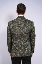 Load image into Gallery viewer, Feather Patterned Slim Fit Black Men Party Blazer - Wessi