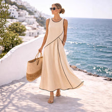 Load image into Gallery viewer, Mediterranean Contrast Color Vacation Dress – 7 Colors, S–3XL