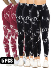 Load image into Gallery viewer, 5-Pack Tie Dye Cut-Out Leggings