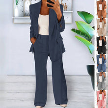 Load image into Gallery viewer, Lapel Blazer & Slim-Fit Trousers Two-Piece Suit – 10 Colors XS–5XL