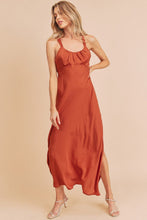 Load image into Gallery viewer, Ruched Side Slit Cutout Back Maxi Cami Dress For Women–Sexy, Elegant, Alluring & Perfect for Formal Occasions