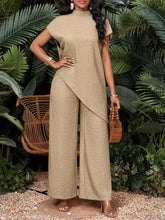 Load image into Gallery viewer, Asymmetrical Sleeveless Top & Pants Set – Women’s Two-Piece