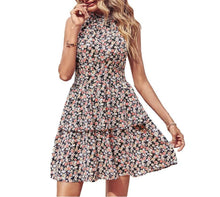 Load image into Gallery viewer, Summer Printed Halter Dress Fashion Boho Backless Ruffled A-Line Beach Dresses For Womens Clothing