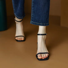 Load image into Gallery viewer, Open Toe Block Heel Buckle Sandals – Versatile Dress Sandal