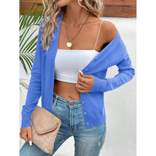 Load image into Gallery viewer, Women’s V‑Neck Button‑Down Cardigan Knit Sweater