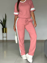 Load image into Gallery viewer, Women's Color-Block Contrast 2-Piece Outfit – Top & Pants Set