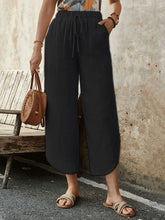 Load image into Gallery viewer, 🌿 Women's Cotton-Linen Cropped Drawstring Pants