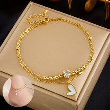 Load image into Gallery viewer, Fashion Jewelry Boho Classic Love Heart Ankle Chain Double Layer Chain Bracelet Anklet Charm Tassel Leg Chain On Foot Chain Women Party Jewelry Accessories