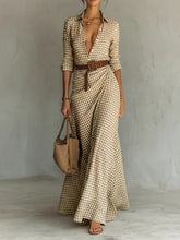 Load image into Gallery viewer, Women's Belted Irregular Pleated Dress