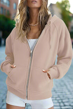 Load image into Gallery viewer, Women’s Zip Up Crop Sweatshirt – Fleece Lined Casual Hoodie