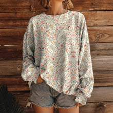 Load image into Gallery viewer, Women’s Printed Crew-Neck Sweatshirt – Long Sleeve Casual Top