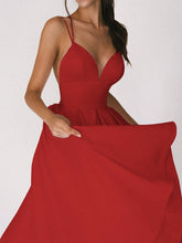 Load image into Gallery viewer, Sexy V-neck Suspender Dress Summer Fashion A-Line Long Dresses For Women