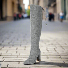 Load image into Gallery viewer, Plus-Size Over The Knee Long Boots for Women – Chunky Heel Nightclub Platform