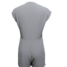 Load image into Gallery viewer, Women’s Short Button Front Jumpsuit – V-Neck Patchwork Romper