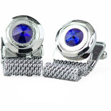 Load image into Gallery viewer, Vittorio Vico Vibrant Colorful Round Crystal Chain Cufflinks in Round Setting