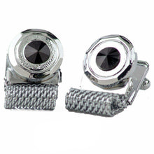 Load image into Gallery viewer, Vittorio Vico Vibrant Colorful Round Crystal Chain Cufflinks in Round Setting