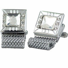 Load image into Gallery viewer, Vittorio Vico Vibrant Colorful Square Crystal Chain Cufflinks in Square Setting