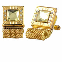 Load image into Gallery viewer, Vittorio Vico Vibrant Colorful Square Crystal Chain Cufflinks in Square Setting