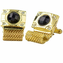 Load image into Gallery viewer, Vittorio Vico Vibrant Colorful Square Crystal Chain Cufflinks in Round Setting