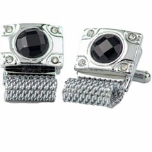 Load image into Gallery viewer, Vittorio Vico Vibrant Colorful Square Crystal Chain Cufflinks in Round Setting