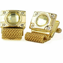 Load image into Gallery viewer, Vittorio Vico Vibrant Colorful Square Crystal Chain Cufflinks in Round Setting