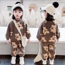 Load image into Gallery viewer, Baby Girl Bear Cartoon Wool Sweater Set - # GIAA21310003
