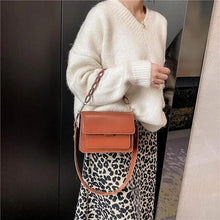 Load image into Gallery viewer, Chain Design Trendy Lady Bags Mini Pu Leather Flap Bags for Women Shoulder Handbag Female Fashion Cross Body Bag with Lid
