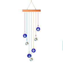Load image into Gallery viewer, Chakra Energy Clear Crystal Ball Sun-catcher Turkish Window Prisms Blue Evil Eye Light Catching Wind Chimes For Office Decor Home Garden Hanging Decoration Showpiece Lucky Gift