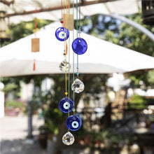Load image into Gallery viewer, Chakra Energy Clear Crystal Ball Sun-catcher Turkish Window Prisms Blue Evil Eye Light Catching Wind Chimes For Office Decor Home Garden Hanging Decoration Showpiece Lucky Gift