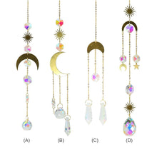 Load image into Gallery viewer, Chandelier Crystal Wind Chime Pendant Metallic Hoop Moon Rainbow Maker Sun Hanging Drop Crystal For Window Curtains Home Decor Gifts Photography Prop