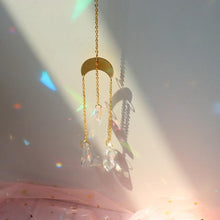 Load image into Gallery viewer, Chandelier Crystal Wind Chime Pendant Metallic Hoop Moon Rainbow Maker Sun Hanging Drop Crystal For Window Curtains Home Decor Gifts Photography Prop
