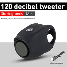Load image into Gallery viewer, Chargeable Bicycle Bell 120db Waterproof Cycling Bike Bells Electric Horn Mini Portable Cycling Handlebar Bell Bike Tools Bicycle Bell With 3 Cute Sounds Waterproof Cycle Horn For Kids Road And Mountain Bike