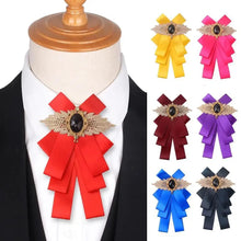 Load image into Gallery viewer, Charming Butterfly Ladies Bowtie Casual Solid Color Rhinestone Brooch Bowties For Women Fashionable Wedding Bowtie