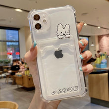 Load image into Gallery viewer, Charming Card Phone Case For iPhone 14 13 12 11 Pro Max 7 8 Plus X XR XS Max Transparent Wallet Soft Bumper Back Cover Funny Couple Transparent Soft iphone Cover
