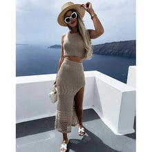 Load image into Gallery viewer, Coastal Chic Beach Knit Skirt Set - Effortless Style, Comfort & Versatility