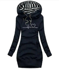 Load image into Gallery viewer, Chic Hooded Sweatshirt Dress