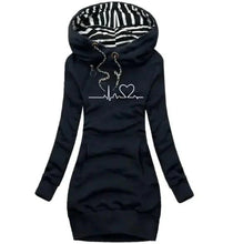 Load image into Gallery viewer, Chic Hooded Sweatshirt Dress